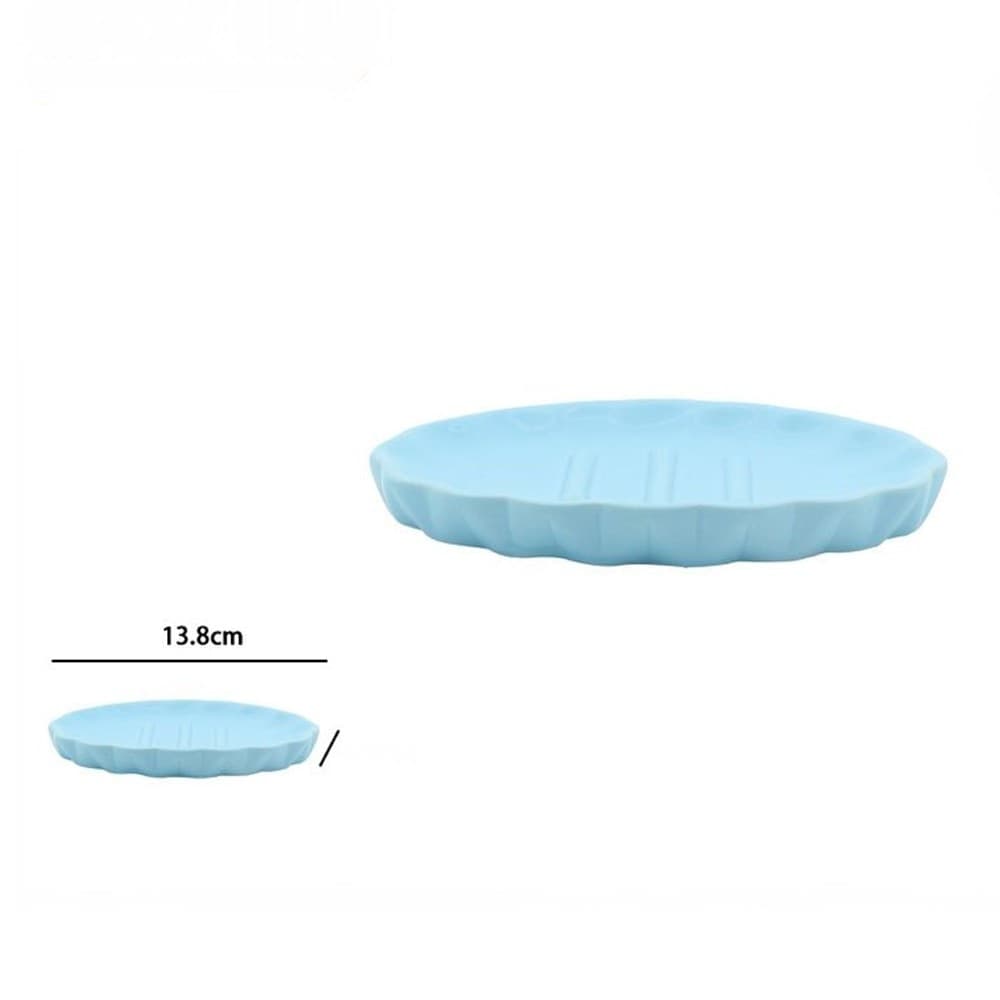 PIATTO PIATTINO PORTA SAPONE SAPONETTA ACCESSORI ARREDO BAGNO AZZURRO DECORATA 79944 - 2