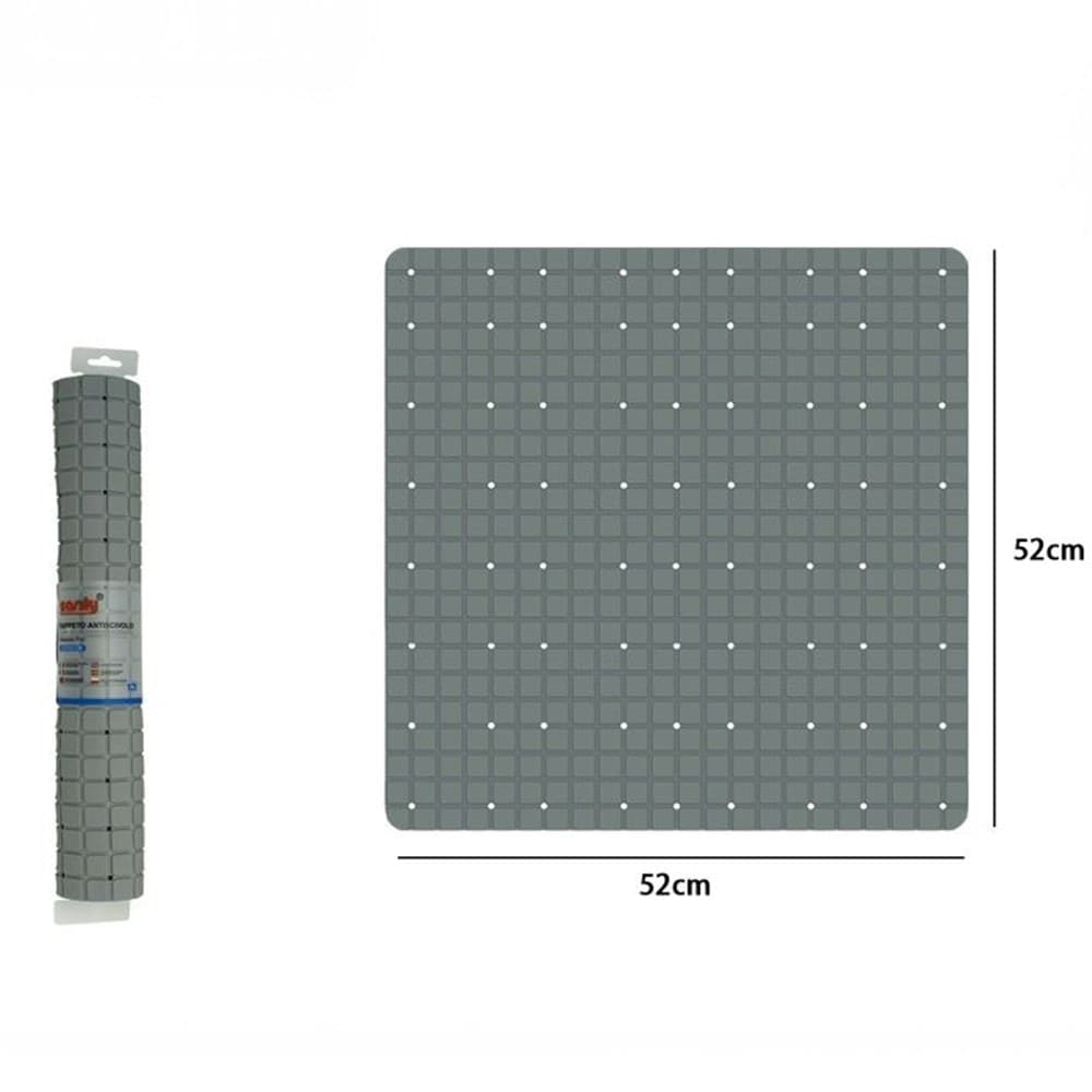 TAPPETO TAPPETINO PVC ANTISCIVOLO PER VASCA BAGNO DOCCIA 52 X 52 CM GRIGIO 79767 - 2