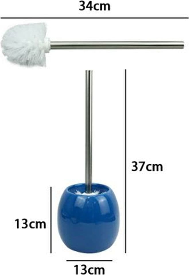 PORTA SCOPINO IN CERAMICA BLU CON SCOPINO MODERNO ACCESSORI ARREDO BAGNO 79259 - 4