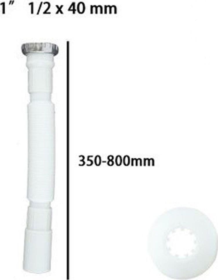 CANOTTO TUBO SCARICO FLESSIBILE ESTENSIBILE CON TESTA METALLO 1" 1/2 40 MM 59951 - 3