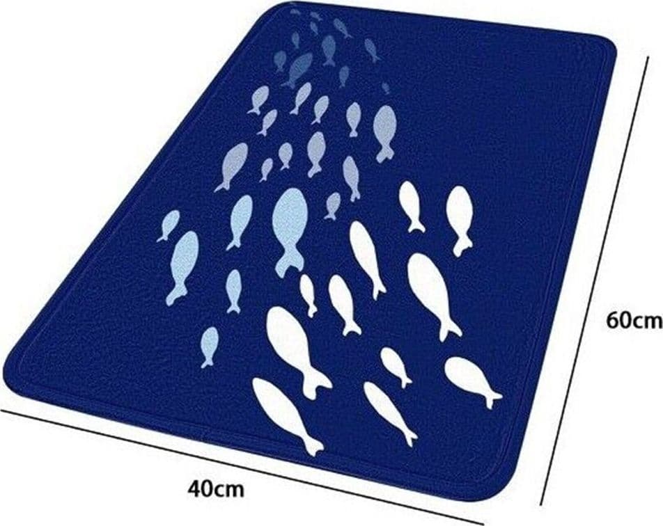 TAPPETO TAPPETINO ANTISCIVOLO TESSUTO BAGNO ARREDO 40X60CM BLU PESCIOLINI 69873 - 2
