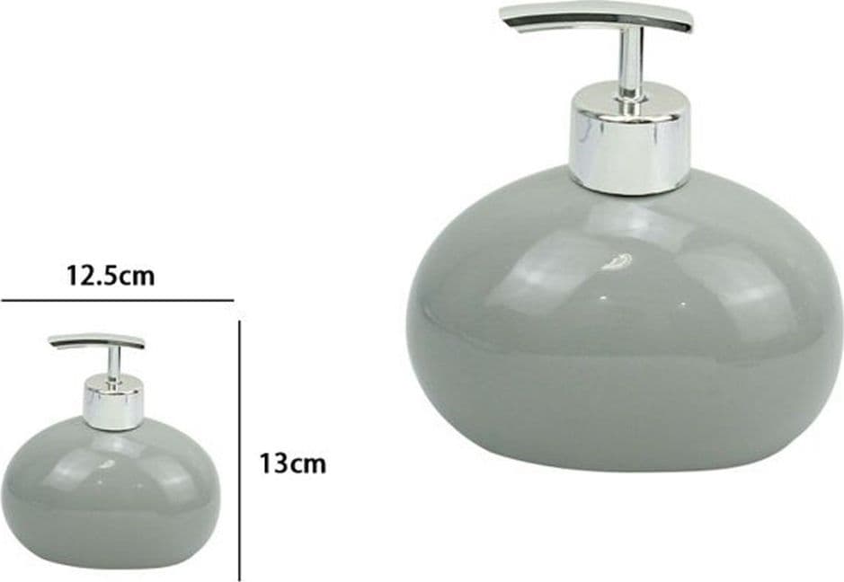 DISPENSER PER SAPONE LIQUIDO CERAMICA GRIGIO DOSATORE MODERNO ARREDO BAGNO 79252 - 2