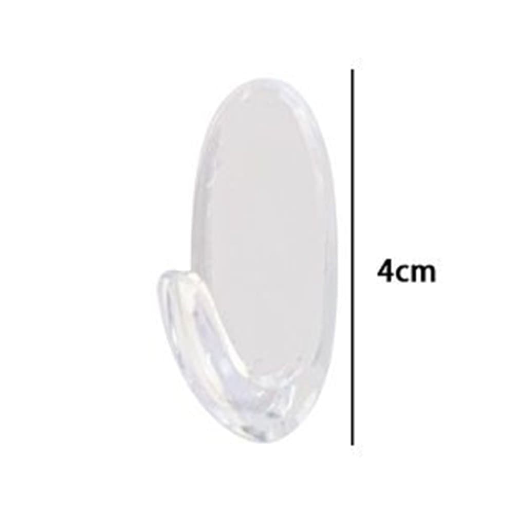 SET 3PZ GANCI APPENDINI ADESIVI TRASPARENTI PARETE CASA ATTACCAPANNI OVALI 87014 - 3