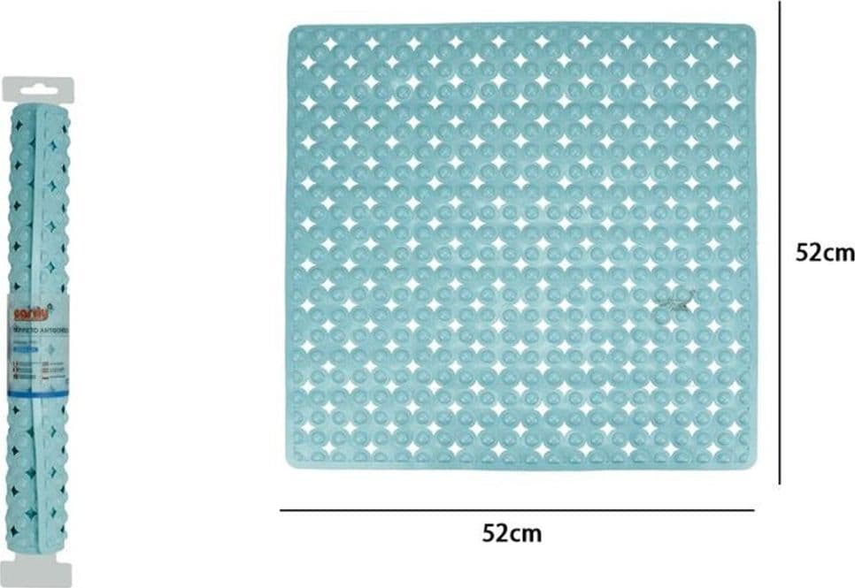 TAPPETO TAPPETINO ANTISCIVOLO PER VASCA DA BAGNO DOCCIA 52 X 52 CM AZZURRO 79760 - 2