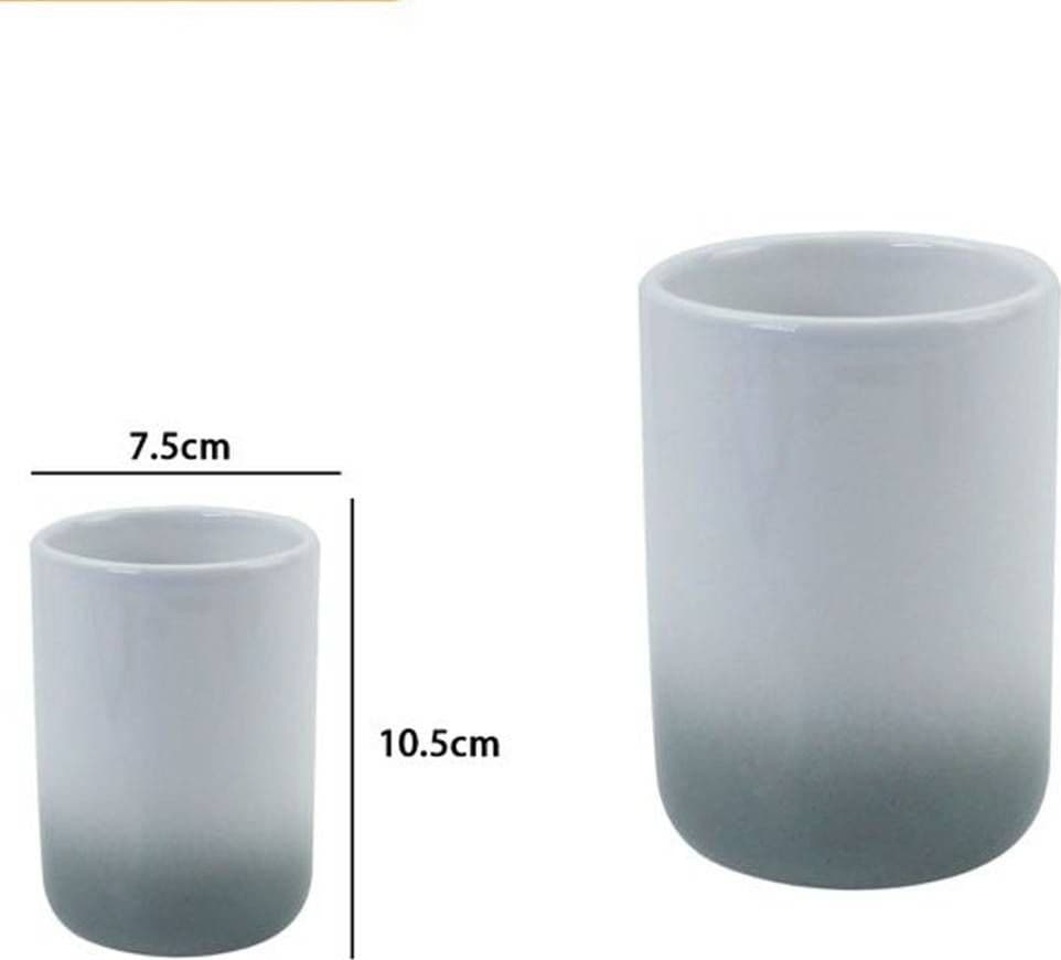 BICCHIERE PORTASPAZZOLINI DENTIFRICIO BIANCO GRIGIO ARREDO BAGNO ACCESSORI 59915 - 2