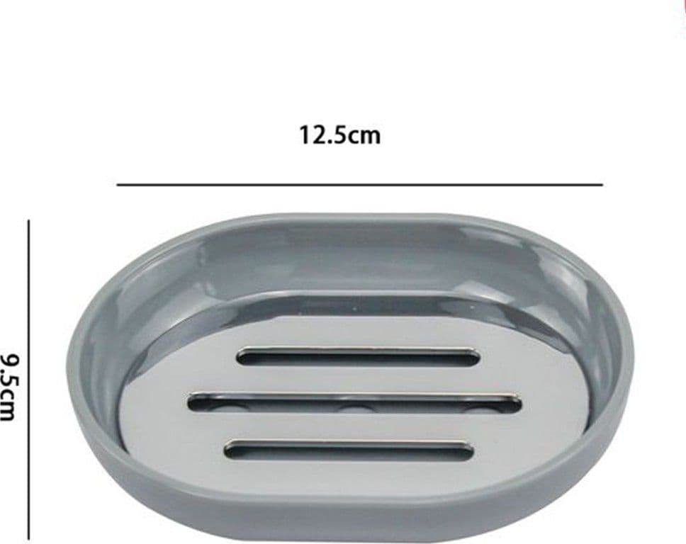 PIATTO PIATTINO PORTASAPONE SAPONETTA GRIGIO CHIARO ACCESSORI ARREDO BAGNO 69472 - 2