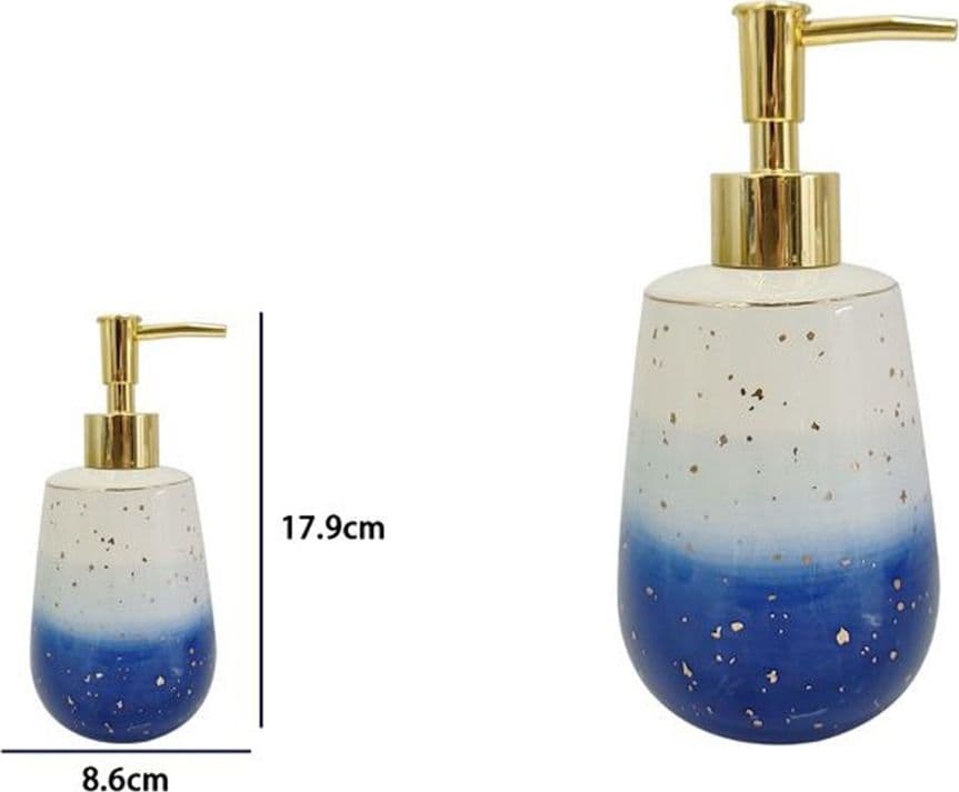 DISPENSER PER SAPONE LIQUIDO BIANCO BLU LAVANDINO ACCESSORI ARREDO BAGNO 79966 - 2