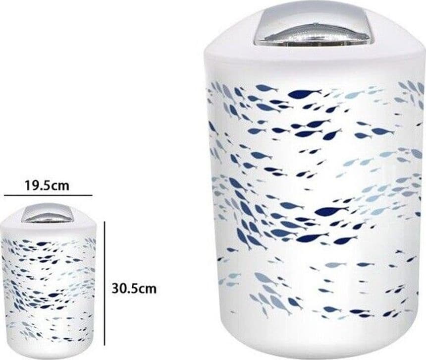 PATTUMIERA CESTINO SECCHIO RIFIUTI GETTACARTE ACCESSORIO BAGNO PESCIOLINI 69885 - 2