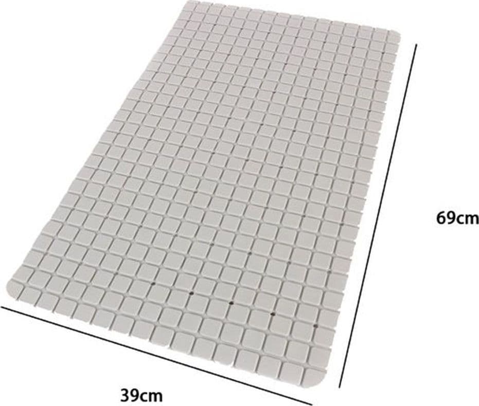 TAPPETO TAPPETINO ANTISCIVOLO BAGNO ARREDO 69 X 39CM GRIGIO CON QUADRATINI 69857 - 2