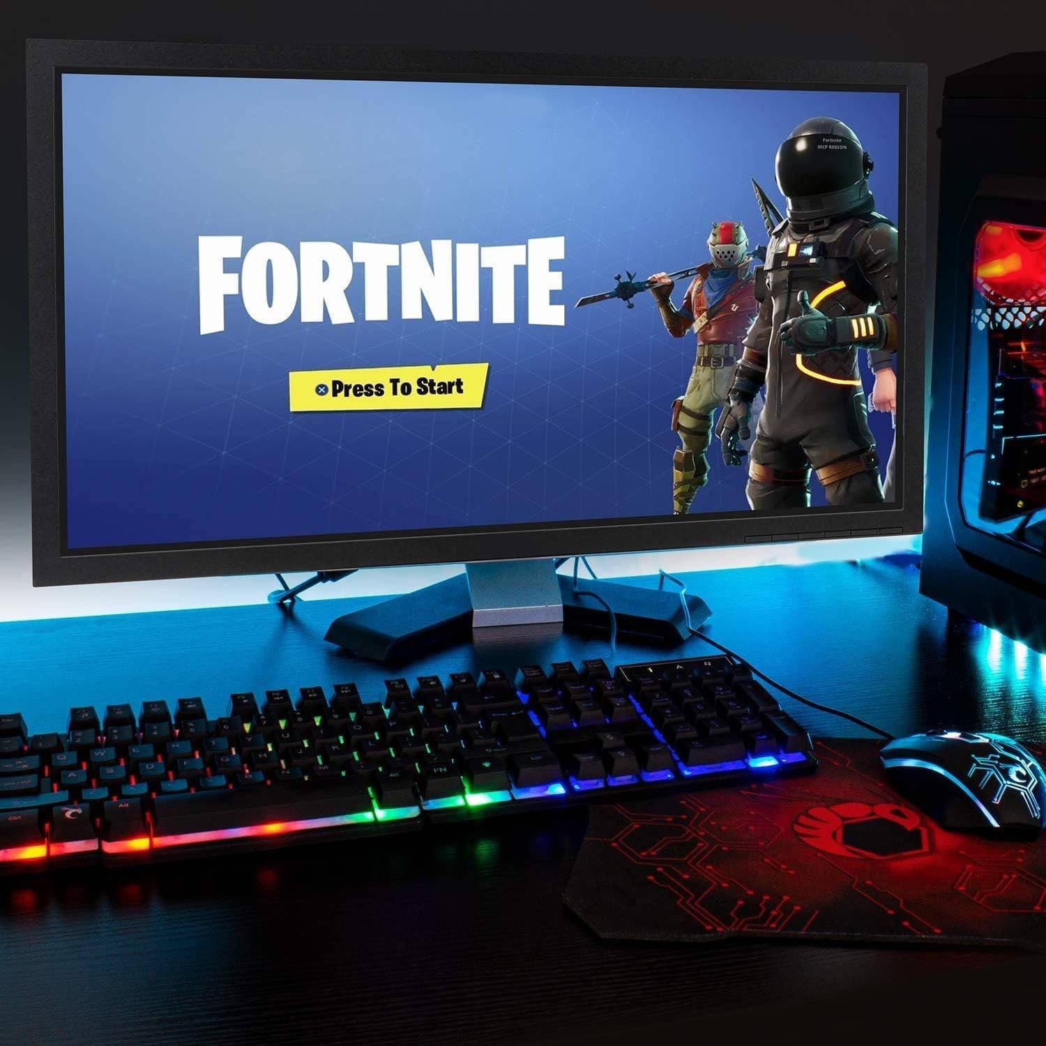 KIT GAMING PER PC CON TASTIERA CUFFIA CON MICROFONO TAPPETINO MOUSE A LED 4IN1 - 5