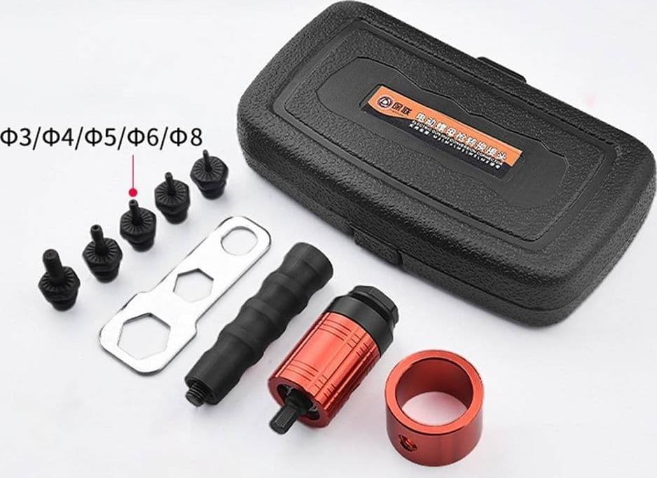 ADATTATORE PER RIVETTI ELETTRICI PER TRAPANO A BATTERIA M3 M4 M5 M6 M8 UTENSILI - 11