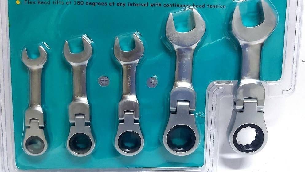 CHIAVI COMBINATE A CRICCHETTO NANE SET DA 5 PEZZI 10 12 13 17 19 MM ART. 04384 - 6