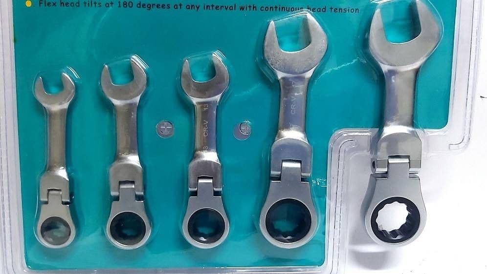 CHIAVI COMBINATE A CRICCHETTO NANE SET DA 5 PEZZI 10 12 13 17 19 MM ART. 04384 - 6