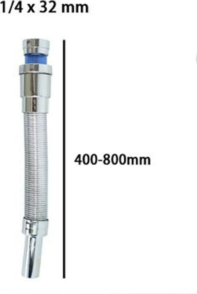 CANOTTO TUBO SCARICO FLESSIBILE ESTENSIBILE LAVABO LAVELLO 400-800MM 1/4 32MM 10074 - 3