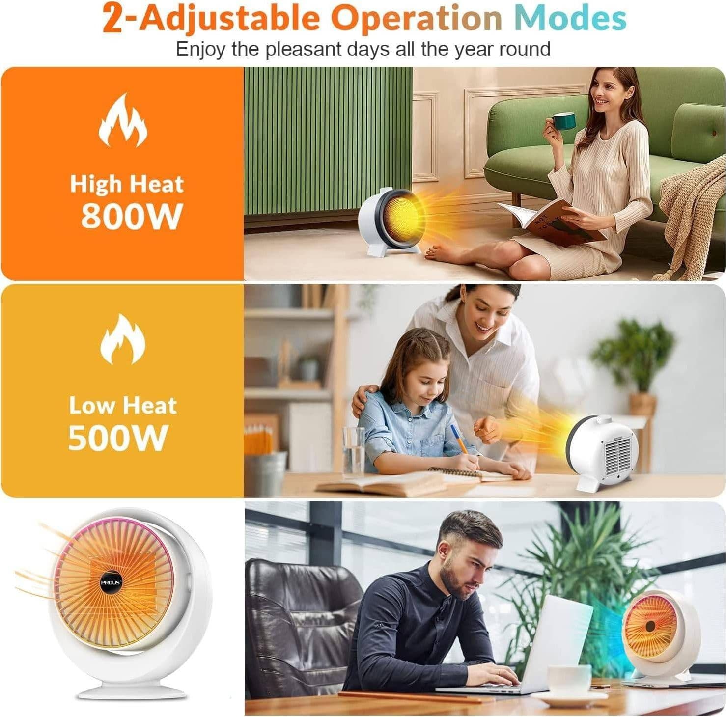 STUFA ELETTRICA VENTILATA STUFETTA BASSO CONSUMO OSCILLANTE TERMOCONVETTORE 900W - 11
