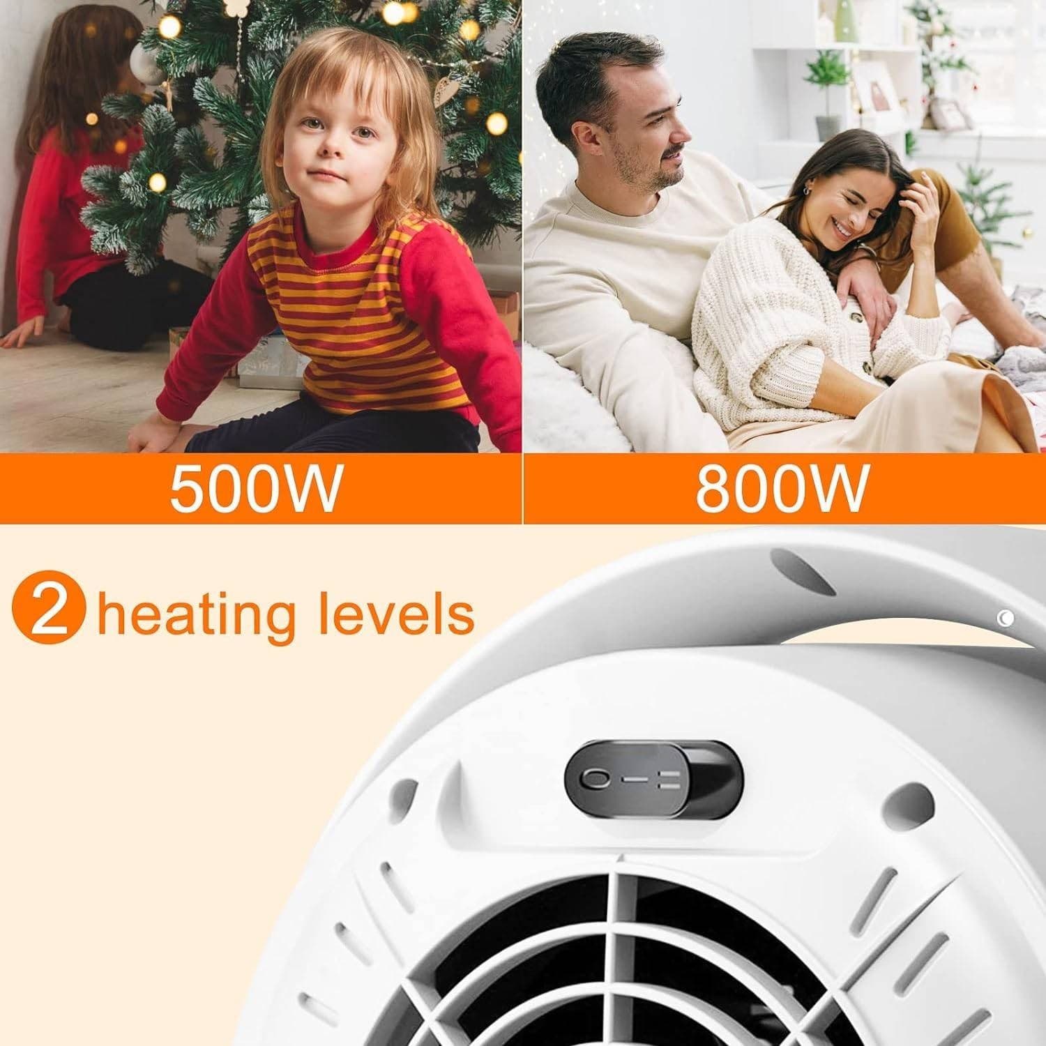 STUFA ELETTRICA VENTILATA STUFETTA BASSO CONSUMO OSCILLANTE TERMOCONVETTORE 900W - 12