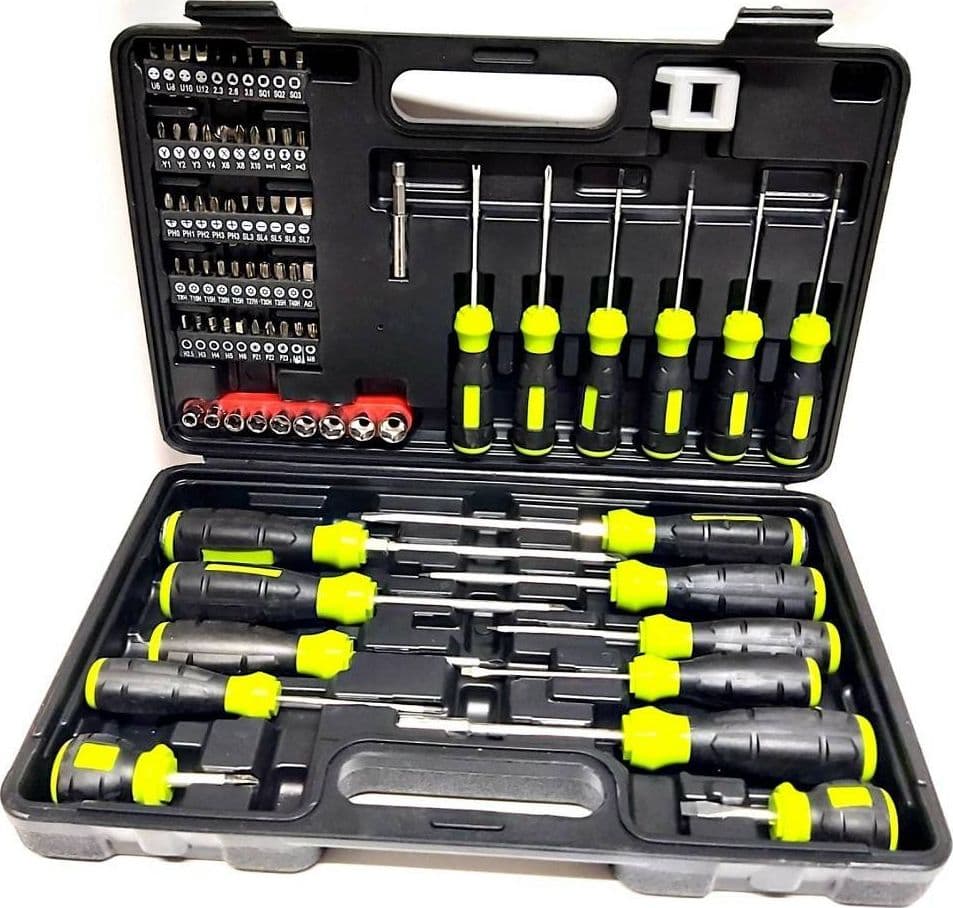 SET VALIGIA BUSSOLE CACCIAVITI CACCIAVITE INSERTI 78 PZ A TAGLIO CROCE TORX Y U - 9
