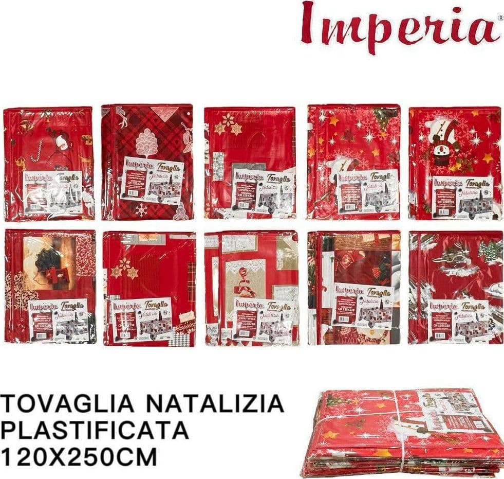 TOVAGLIA COPRITAVOLO NATALE PLASTIFICATA ANTIMACCHIA VARIE FANTASIE MIS. 120*250 - 5