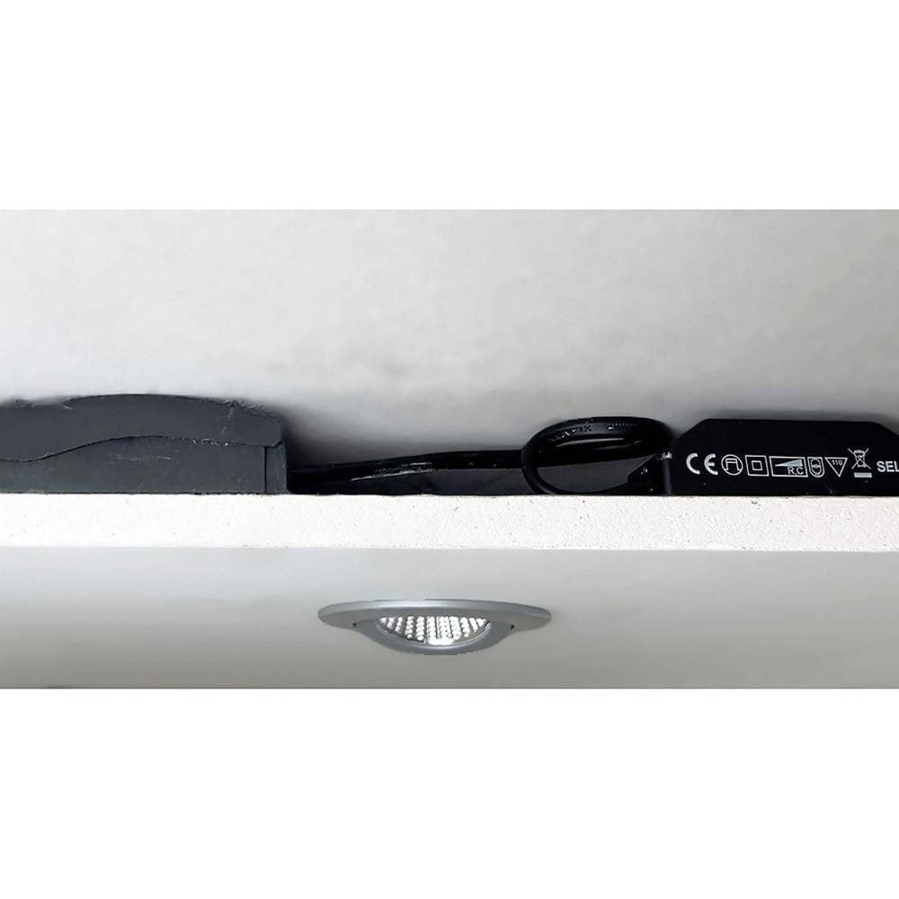FARETTO INCASSO TONDO SLIM LUCE BOX DOCCIA LED 8W ORIENTABILE DIMMERABILE NICHEL - 8