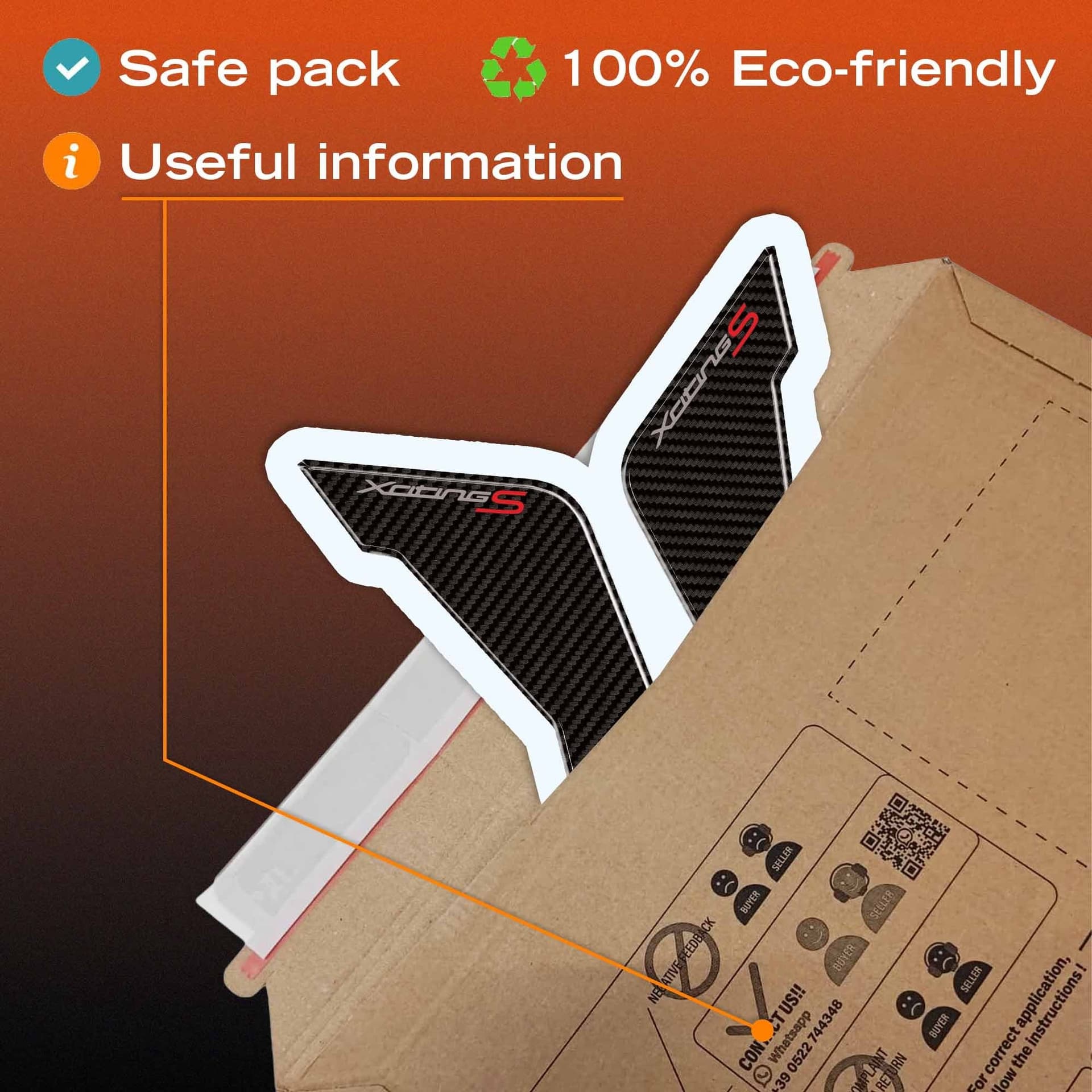 2 ADESIVI 3D PROTEZIONE PARAFANGO compatibili per kymco XCITING S 400 2018-2023 - 7