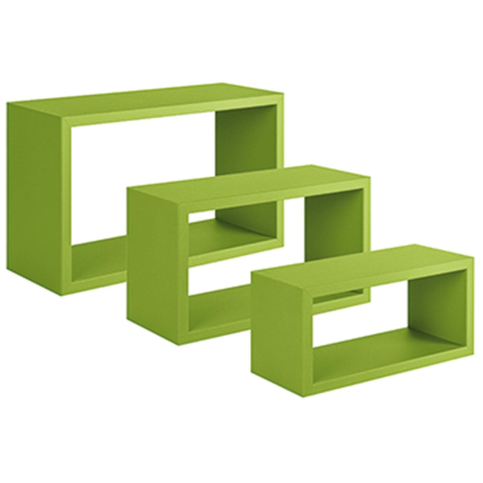 Set 3 cubi, mensole in legno "Trittico" da parete design moderno con fissaggio a scomparsa in Mensole da muro La Zappa - Altamura, commercioVirtuoso.it