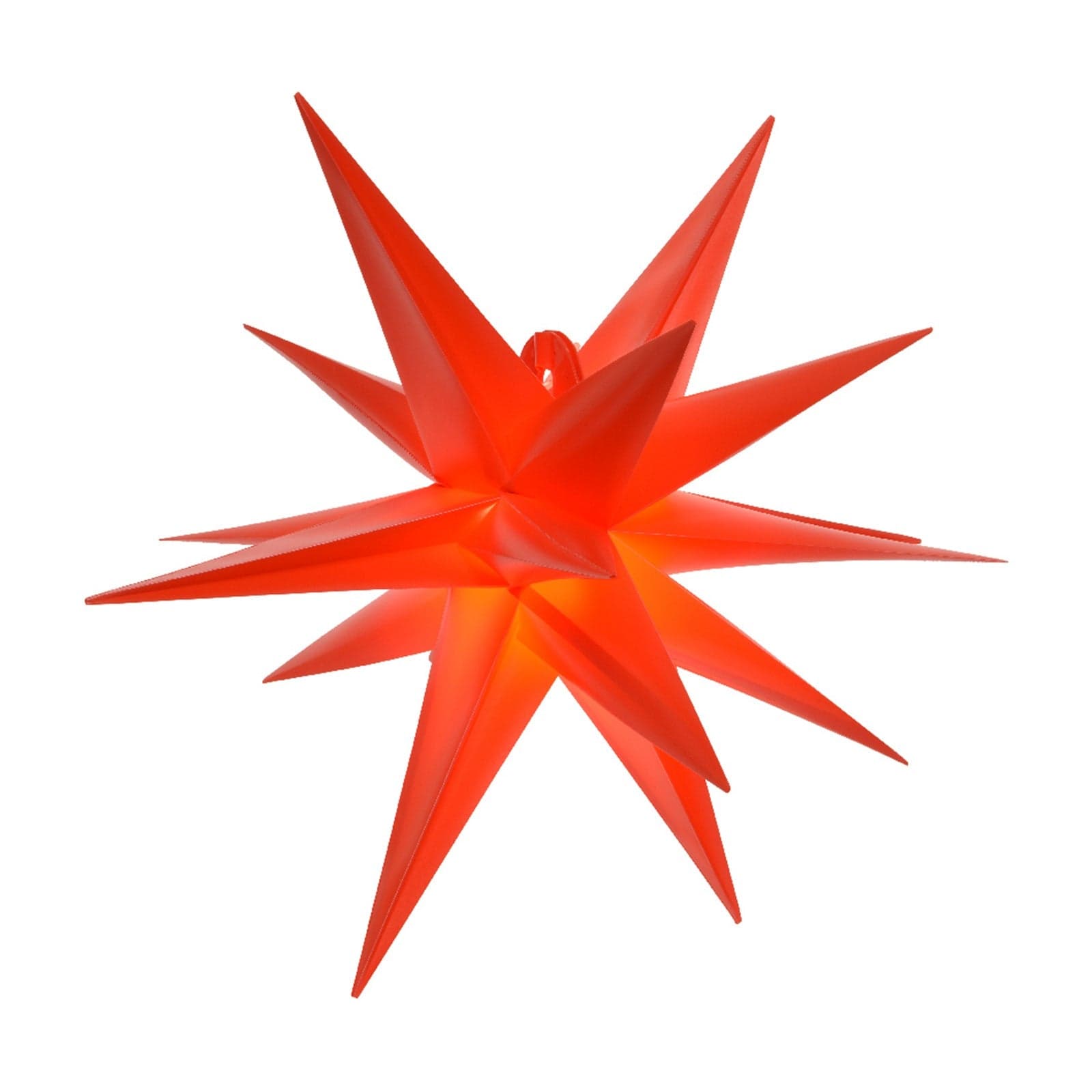 Pendente natalizio a forma di stella, colore rosso, con Led, decorazione natalizia