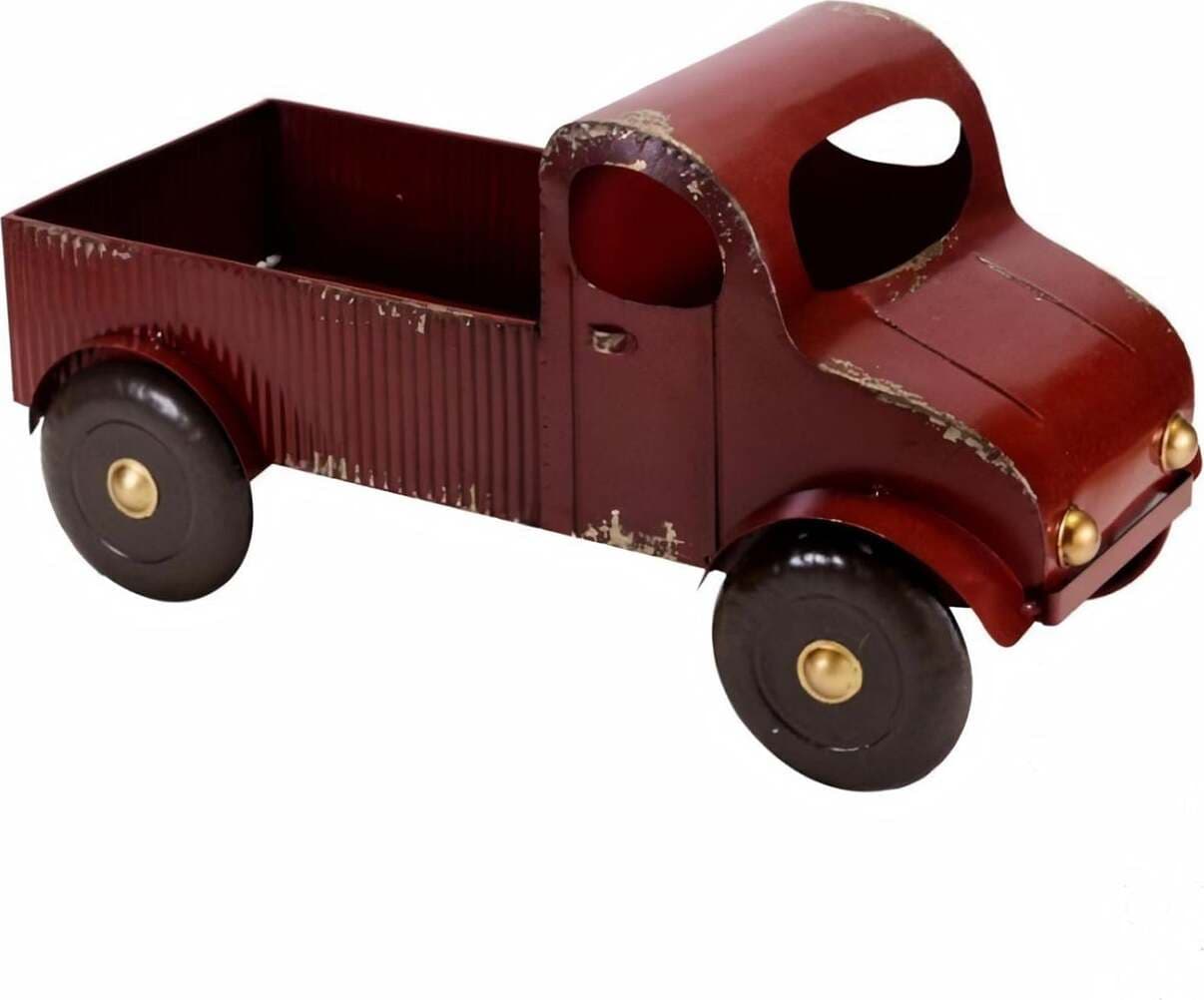 Furgoncino rosso decorazione per interno in metallo da 45 cm
