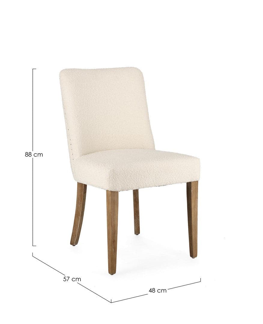 Sedia "Beatriz" con struttura in legno di quercia, per arredo interno 48 x 57 x h 88 cm in Sedie Decor Space - Altamura, commercioVirtuoso.it