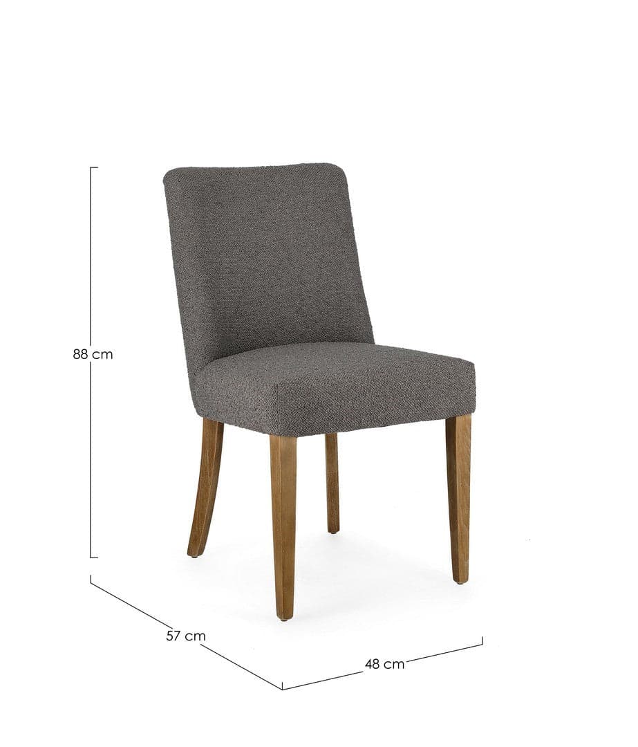 Sedia "Beatriz" con struttura in legno di quercia, per arredo interno 48 x 57 x h 88 cm in Sedie Decor Space - Altamura, commercioVirtuoso.it