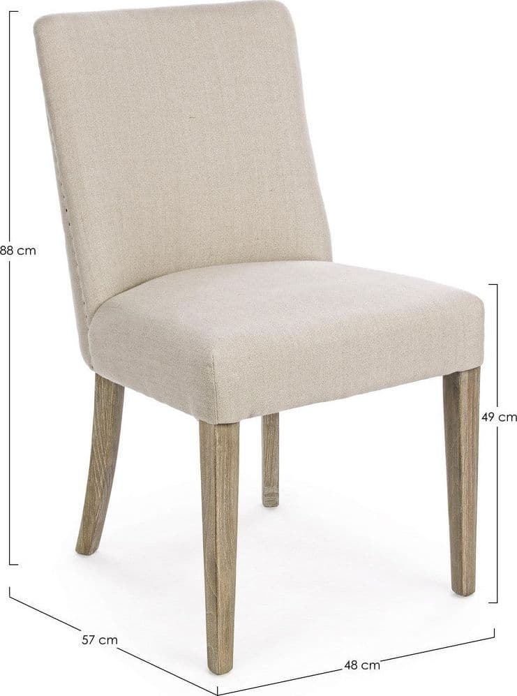 Sedia "Beatriz" con struttura in legno di quercia, per arredo interno 48 x 57 x h 88 cm in Sedie Decor Space - Altamura, commercioVirtuoso.it
