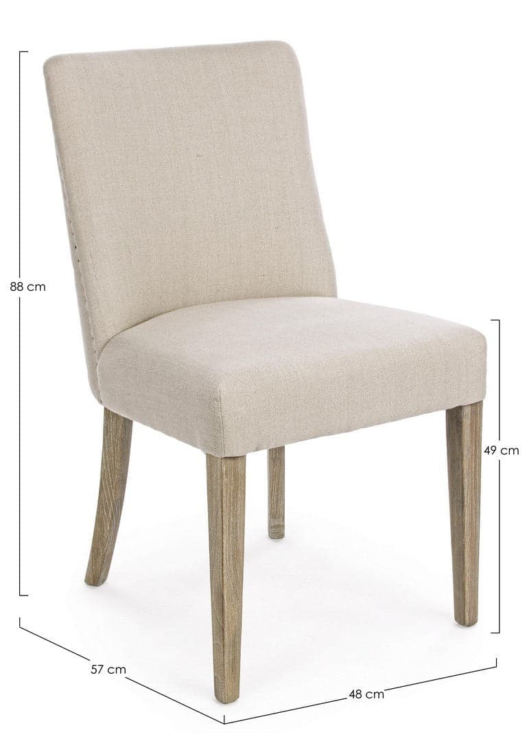 Sedia "Beatriz" con struttura in legno di quercia, per arredo interno 48 x 57 x h 88 cm in Sedie Decor Space - Altamura, commercioVirtuoso.it