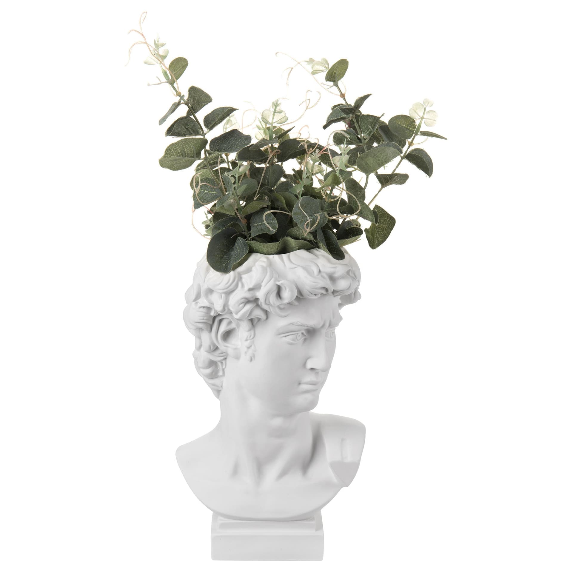 Statua decorativa "Adone" porta vaso arrendamento moderno Bianco h 64 cm in Statue Decor Space - Altamura, commercioVirtuoso.it