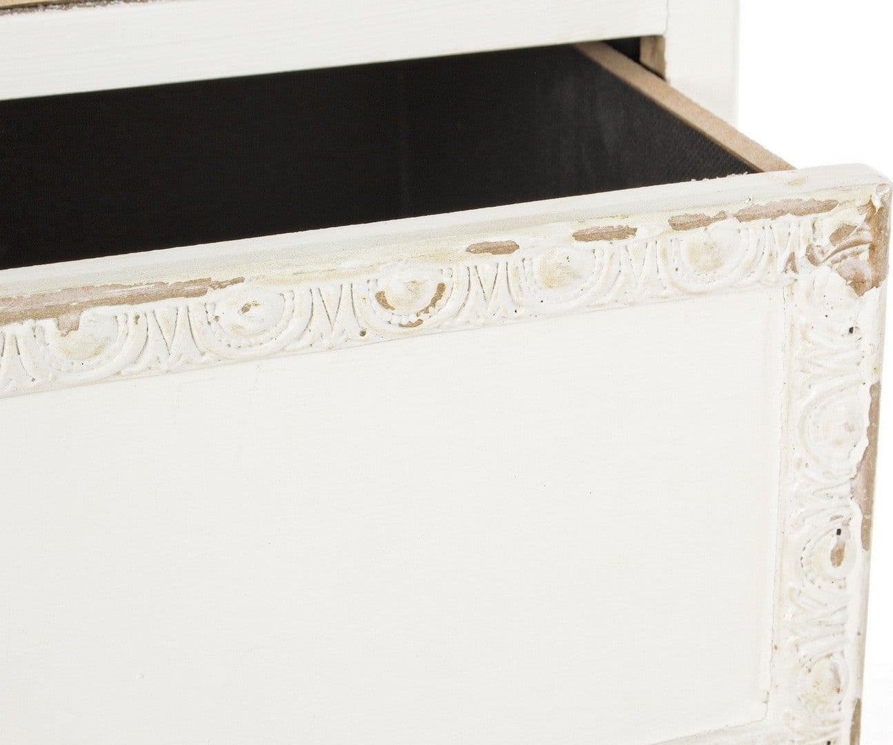 Vetrina "Aurelie" da 2 ante e 7 cassetti, in legno di abete 60 x 35 x 183 cm in Vetrinette Decor Space - Altamura, commercioVirtuoso.it