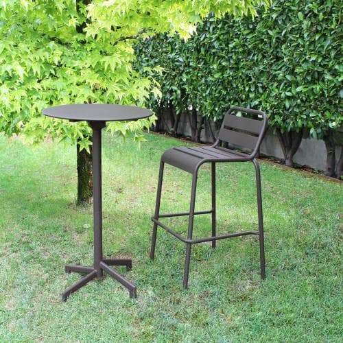 Sgabello "Vega" arredamento da giardino, per bar e ristorante in Acciaio Verniciato Nero in Ottomane Decor Space - Altamura, commercioVirtuoso.it
