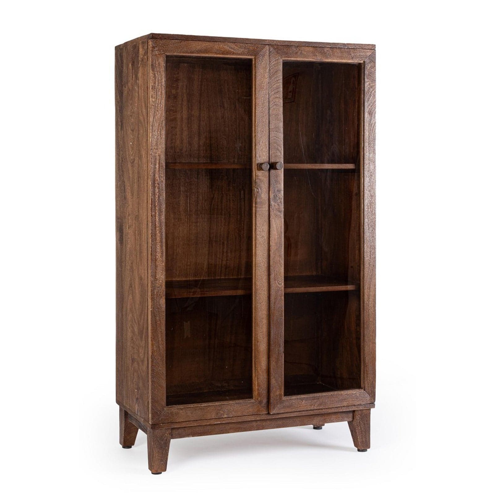 Vetrina "Remington" a 2 ante, in legno di mango e vetro, da 80 x 40 cm