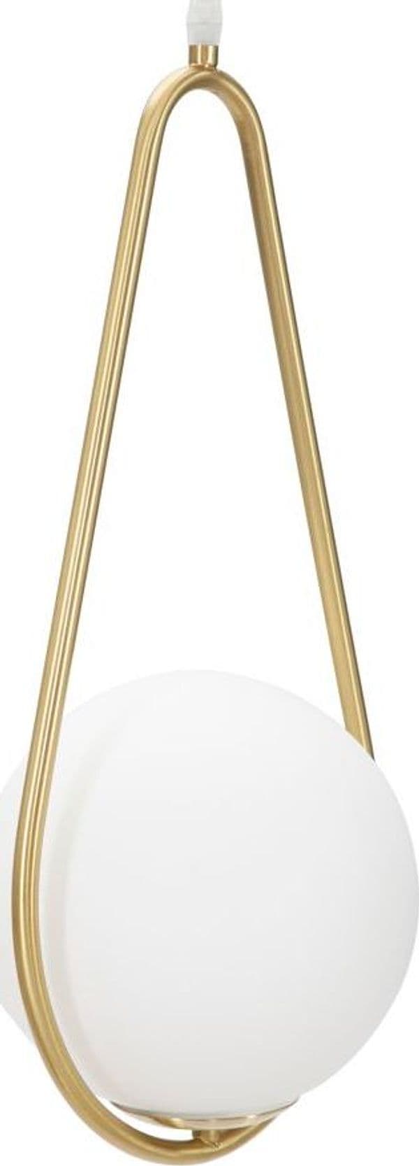 Lampadario "Glamy" struttura in metallo color oro e vetro bianco per interni in Lampade a sospensione Decor Space - Altamura, commercioVirtuoso.it
