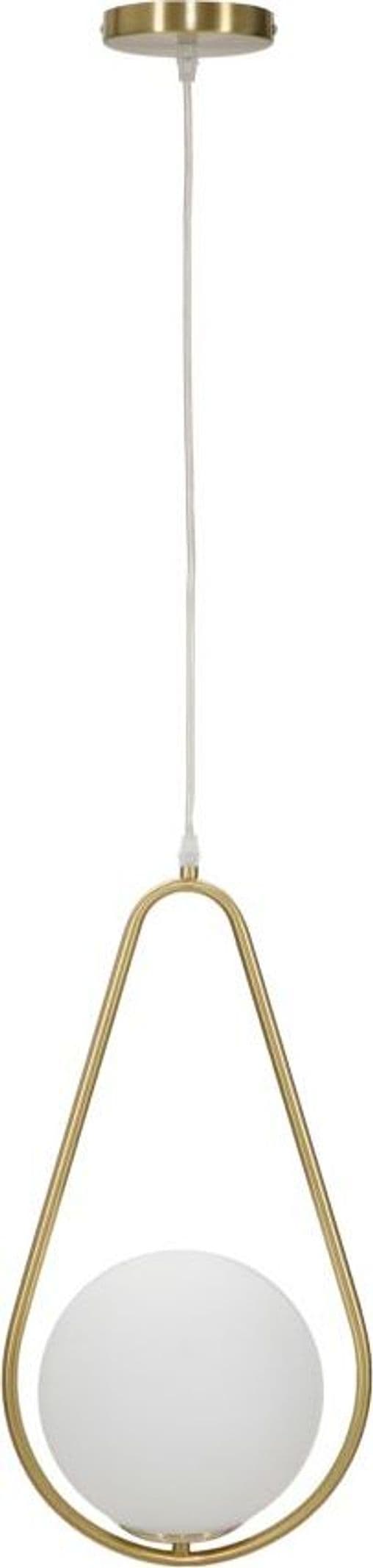 Lampadario "Glamy" struttura in metallo color oro e vetro bianco per interni in Lampade a sospensione Decor Space - Altamura, commercioVirtuoso.it