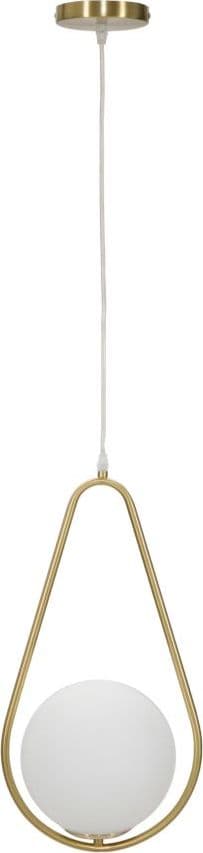 Lampadario "Glamy" struttura in metallo color oro e vetro bianco per interni in Lampade a sospensione Decor Space - Altamura, commercioVirtuoso.it