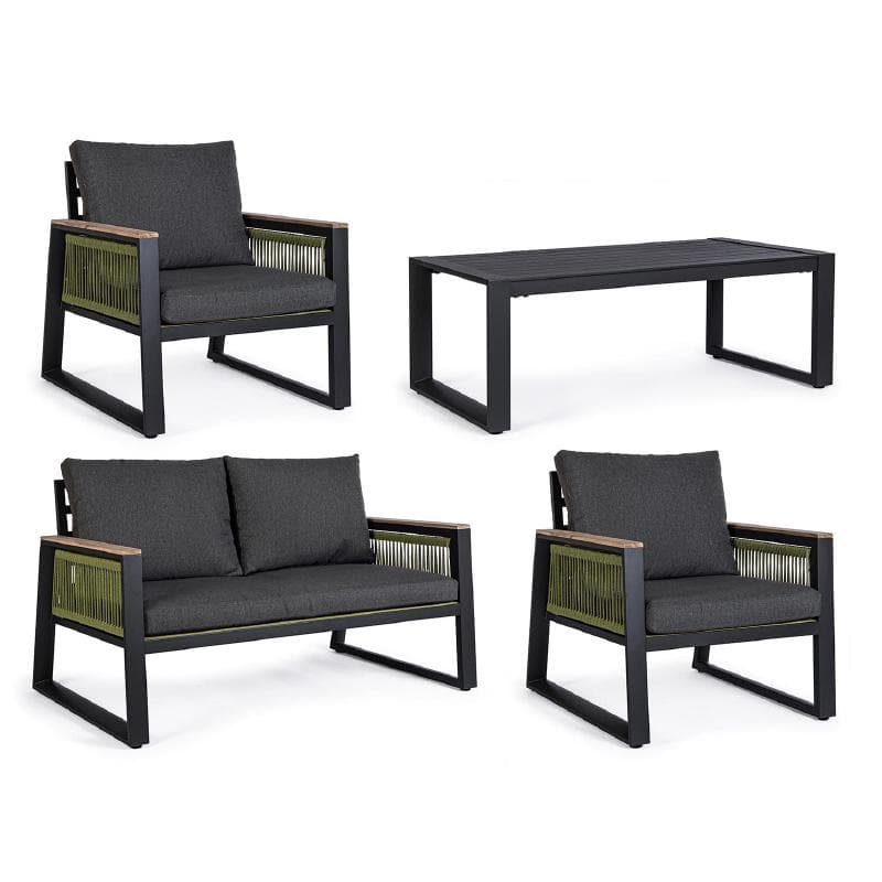 Salottino da giardino "Captiva" in alluminio con corde sintetiche per esterno in Set di mobili Decor Space - Altamura, commercioVirtuoso.it