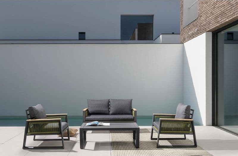 Salottino da giardino "Captiva" in alluminio con corde sintetiche per esterno in Set di mobili Decor Space - Altamura, commercioVirtuoso.it