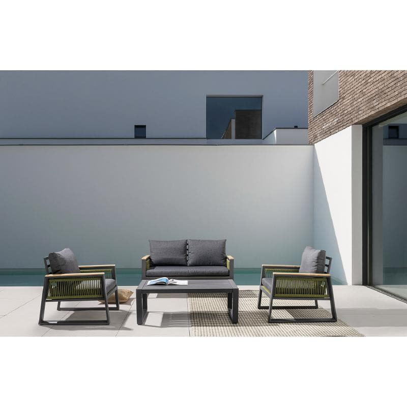 Salottino da giardino "Captiva" in alluminio con corde sintetiche per esterno in Set di mobili Decor Space - Altamura, commercioVirtuoso.it