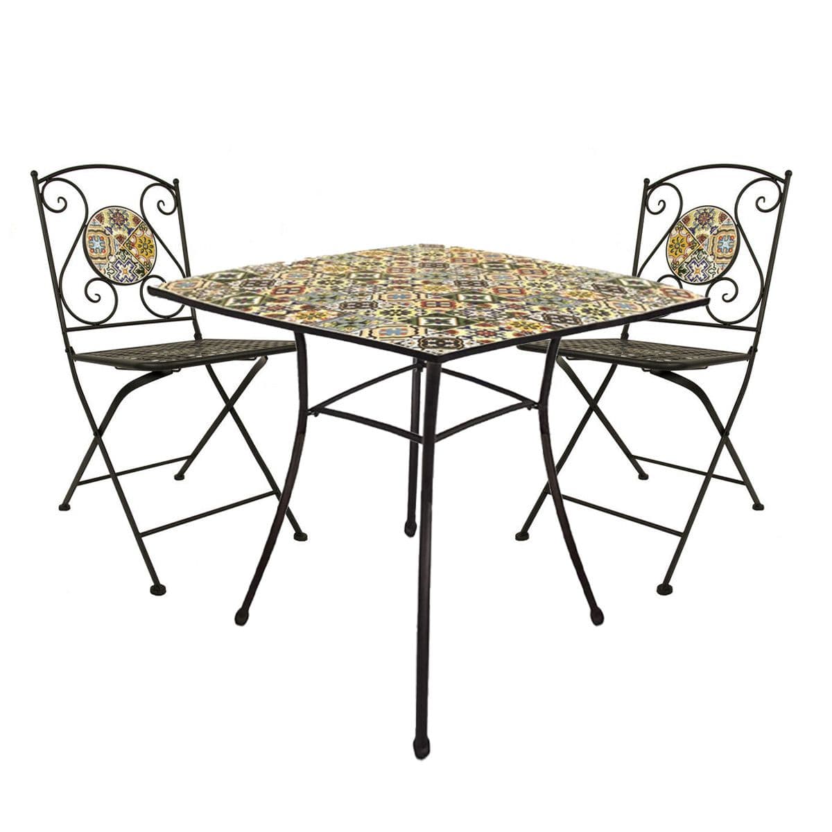 Sedie pieghevoli "Flower" in acciaio verniciato per giardino e veranda confezione da 2 pezzi in Sedie per tavolo da giardino Decor Space - Altamura, commercioVirtuoso.it