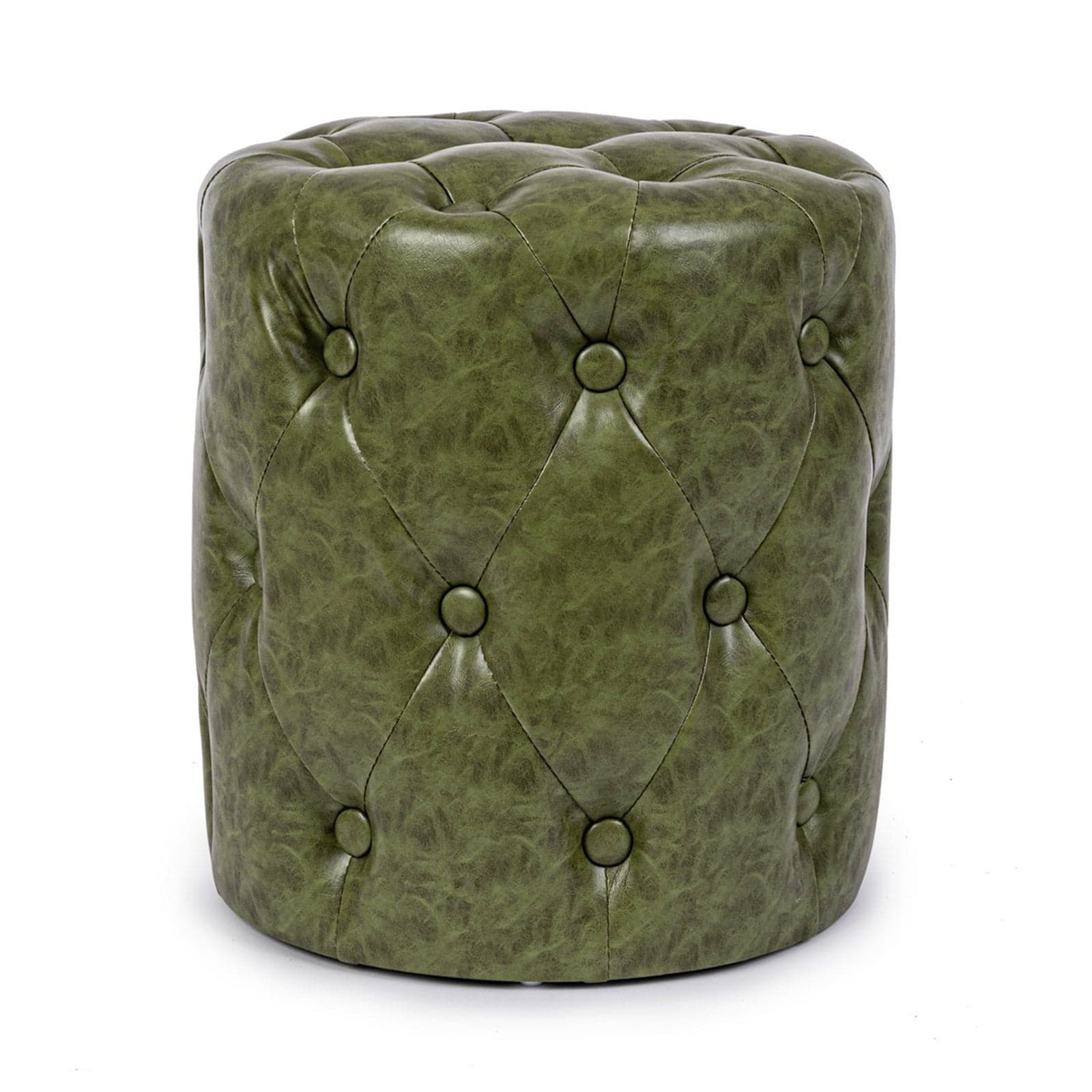 Poltrona Pouf "Batilda" per interno, con struttura in legno di pino e compensato da Ø34 x 39h cm in Ottomane e poggiapiedi Decor Space - Altamura, commercioVirtuoso.it