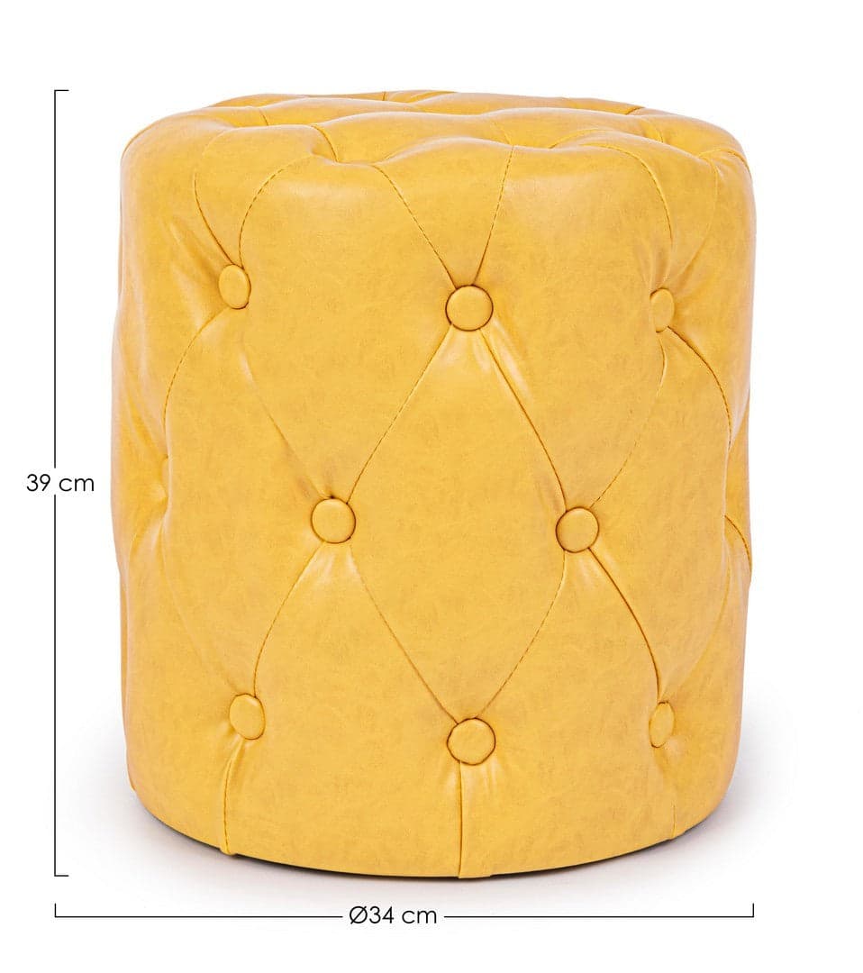 Poltrona Pouf "Batilda" per interno, con struttura in legno di pino e compensato da Ø34 x 39h cm in Ottomane e poggiapiedi Decor Space - Altamura, commercioVirtuoso.it