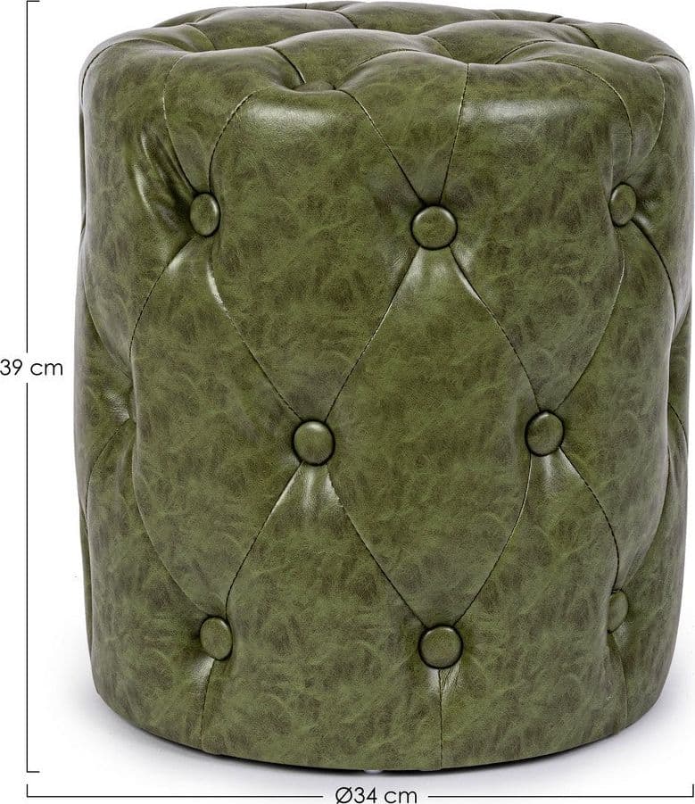 Poltrona Pouf "Batilda" per interno, con struttura in legno di pino e compensato da Ø34 x 39h cm in Ottomane e poggiapiedi Decor Space - Altamura, commercioVirtuoso.it