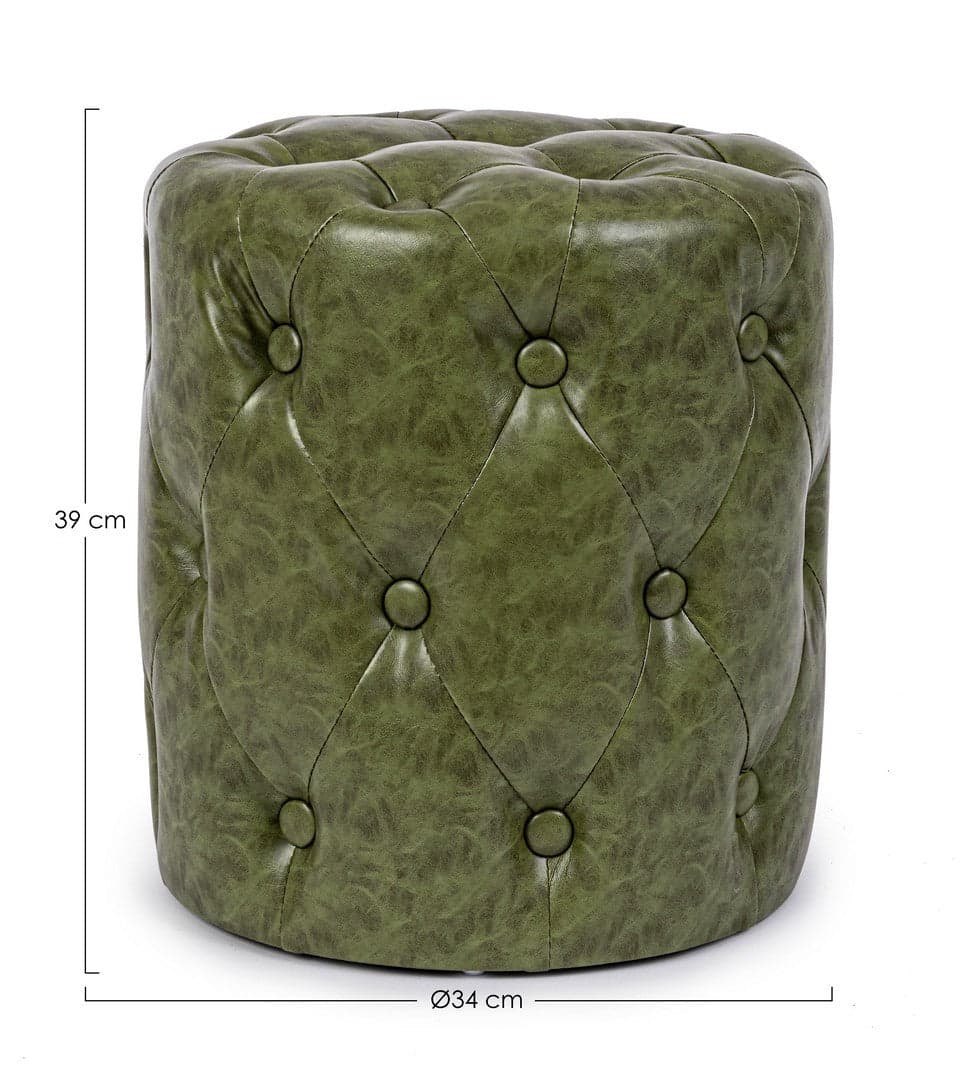 Poltrona Pouf "Batilda" per interno, con struttura in legno di pino e compensato da Ø34 x 39h cm in Ottomane e poggiapiedi Decor Space - Altamura, commercioVirtuoso.it