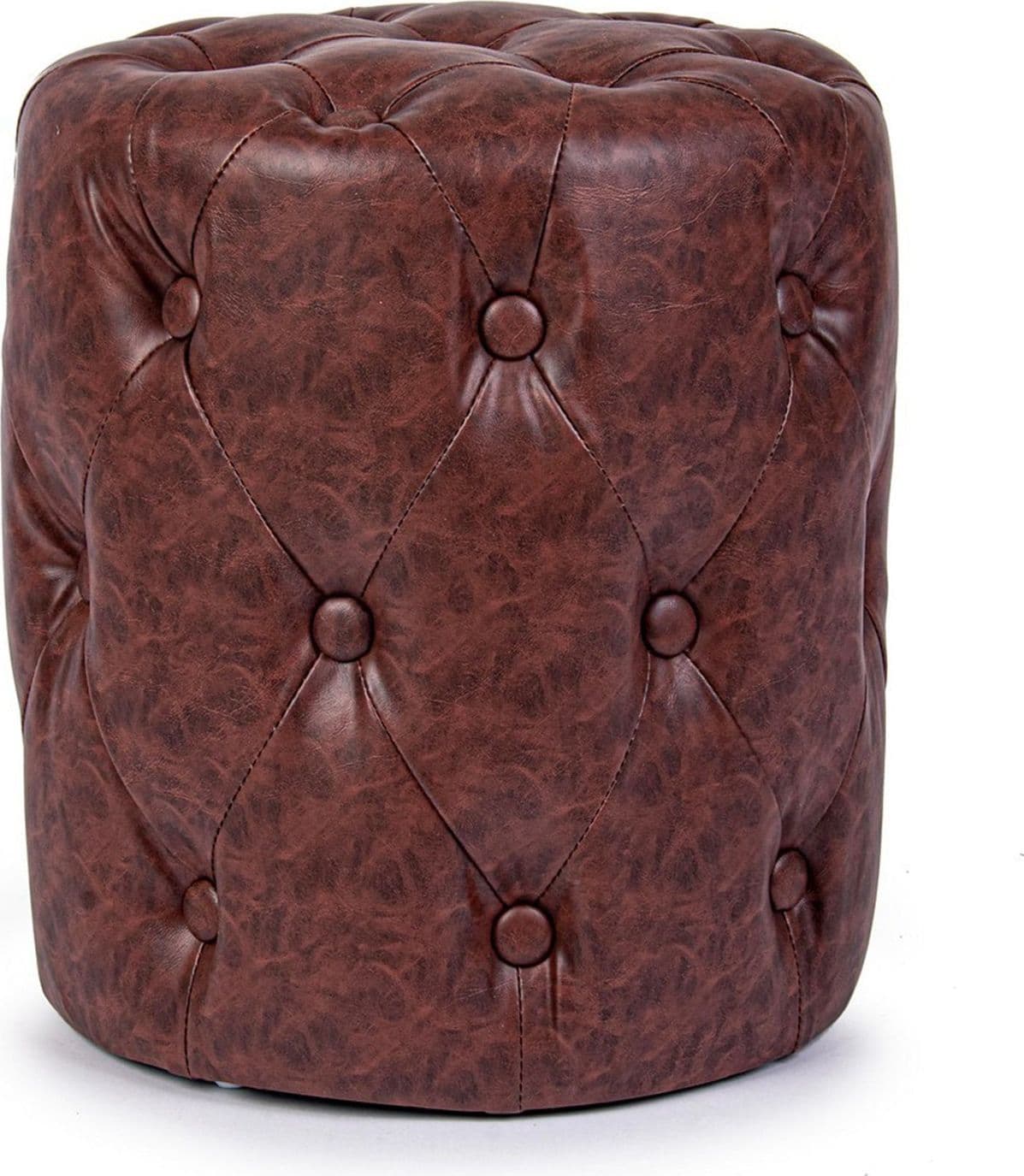 Poltrona Pouf "Batilda" per interno, con struttura in legno di pino e compensato da Ø34 x 39h cm in Ottomane e poggiapiedi Decor Space - Altamura, commercioVirtuoso.it