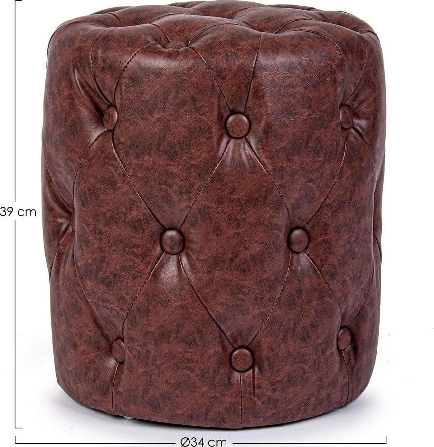 Poltrona Pouf "Batilda" per interno, con struttura in legno di pino e compensato da Ø34 x 39h cm in Ottomane e poggiapiedi Decor Space - Altamura, commercioVirtuoso.it