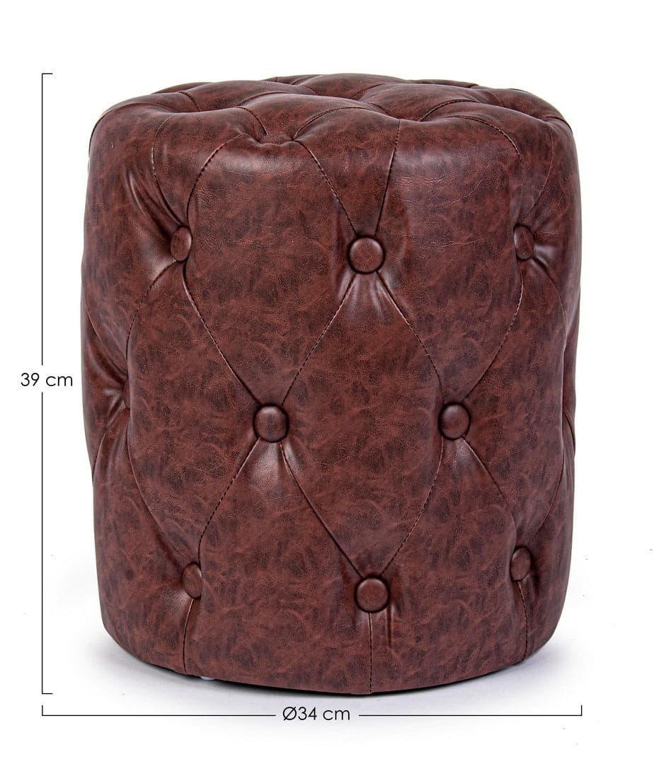 Poltrona Pouf "Batilda" per interno, con struttura in legno di pino e compensato da Ø34 x 39h cm in Ottomane e poggiapiedi Decor Space - Altamura, commercioVirtuoso.it