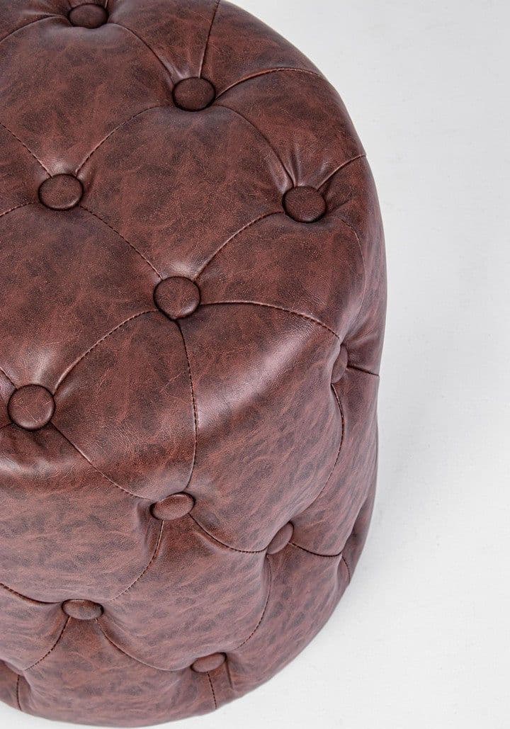 Poltrona Pouf "Batilda" per interno, con struttura in legno di pino e compensato da Ø34 x 39h cm in Ottomane e poggiapiedi Decor Space - Altamura, commercioVirtuoso.it